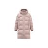All-Weather Series Solid Color Mid-Length Warm Hooded Down Jacket Women Outerwear Smoke-Pink 162410901-3