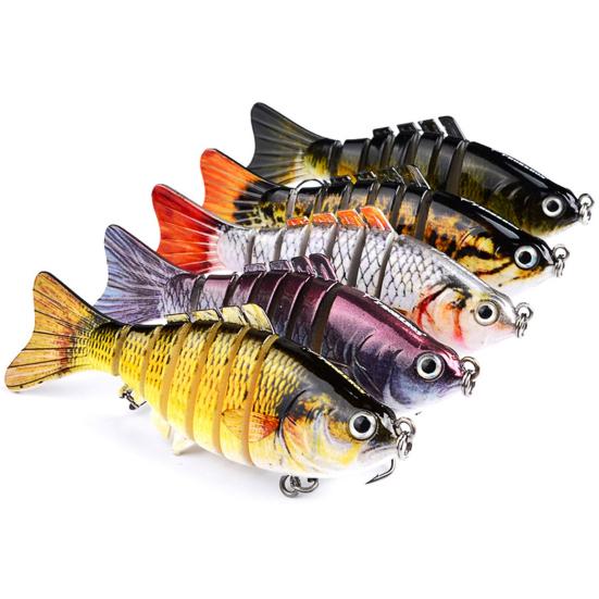 3/5Pcs Fishing Lures 3D Swimming Bait with Treble Hooks Realistic Looking Bright Colors Compact Portable Hard Bait Artificial Lure