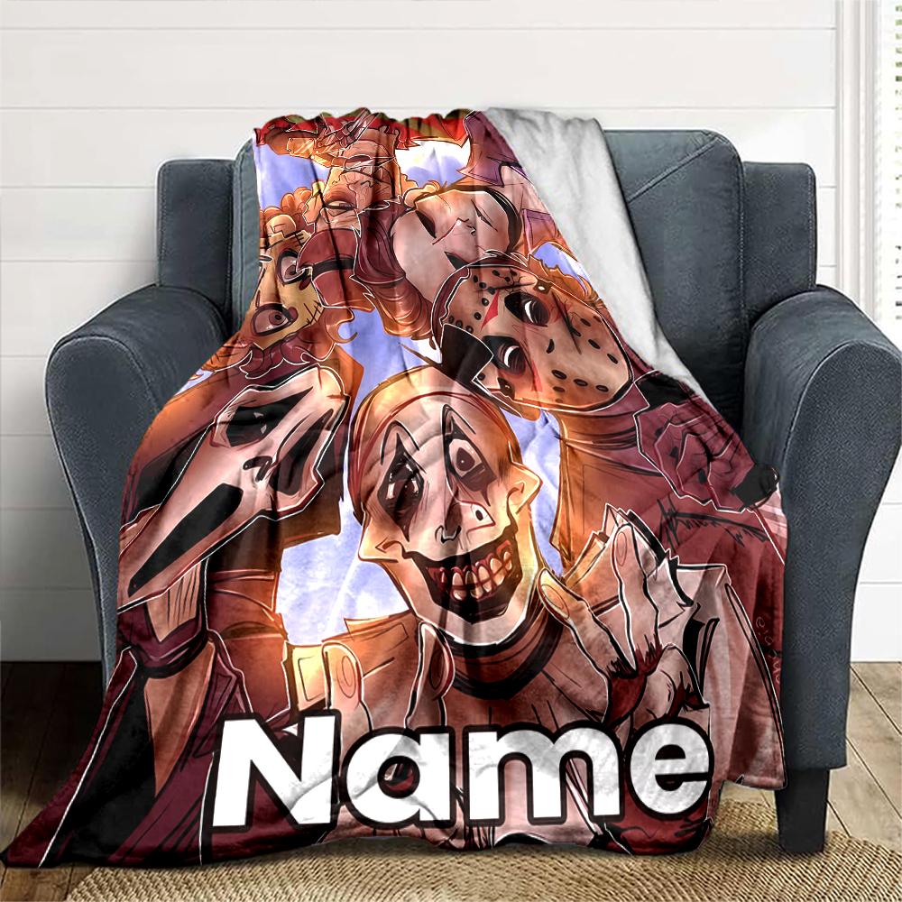 Customiz Name Personality Horror movies Blanket Soft &Warm Sofa Office Bed Travel Lunch Break Blanket, Gift Suitable All Seasons