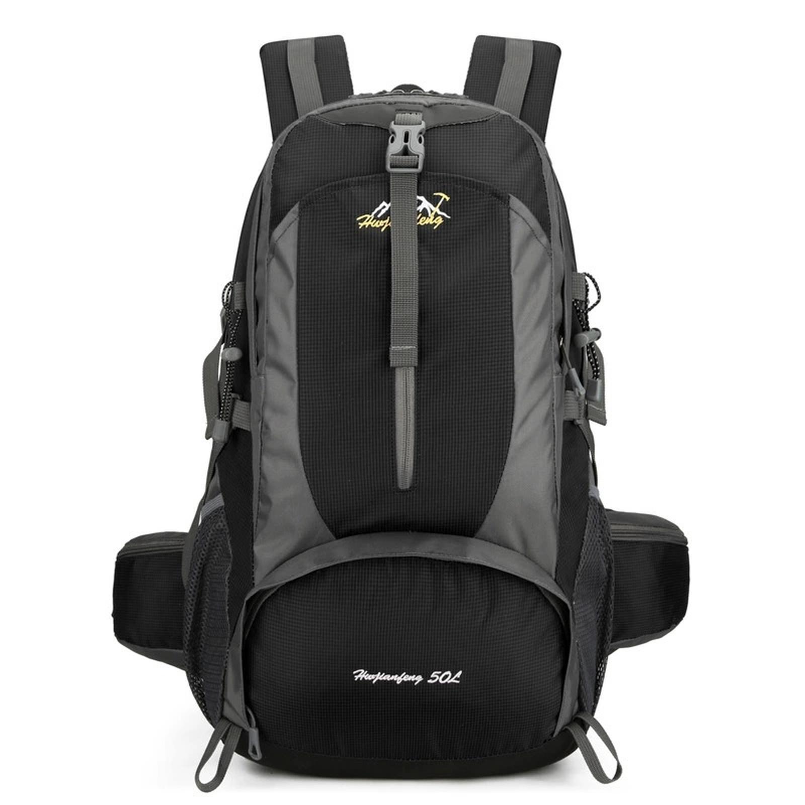 

50L Camping Climbing Backpack Multipurpose Sport Hiking Shoulder Bag Outdoor Trekking Rucksack Lightweight Travel Laptop Daypack One Size чорний