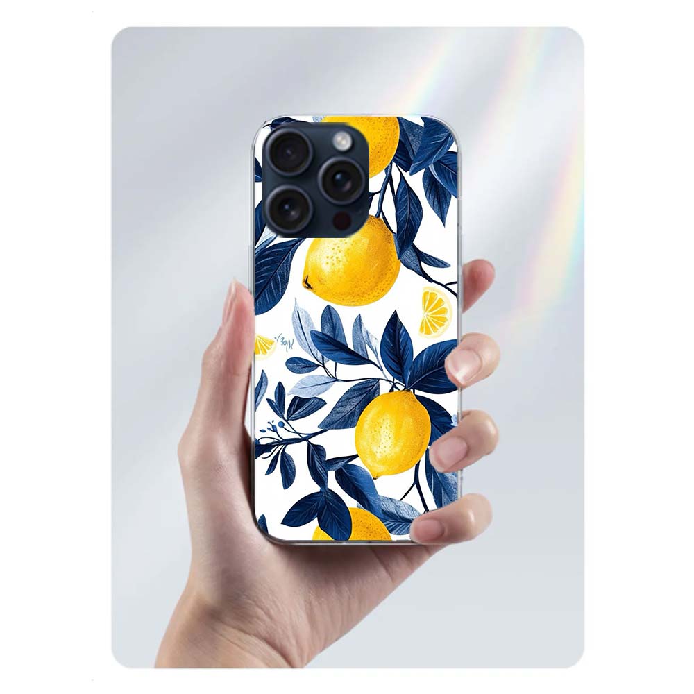Mittelmeer-Zitrone Klare Handyhülle Für Iphone 17 Air 16 Pro Max 15 Pro 14 Plus 17E 16E 11 13 12 Mini Hüllen Cases Fundas Cell T