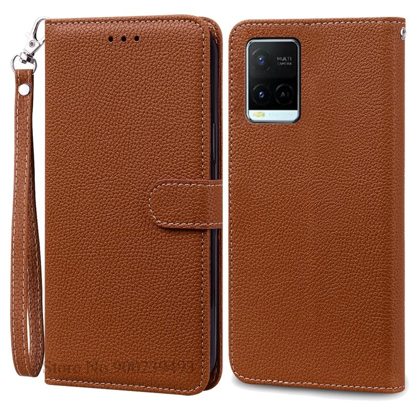 Pro pouzdro Vivo Y21S Měkké silikonové peněženkové kožené vyklápěcí pouzdro Pro pouzdro na telefon Vivo Y21 Zadní kryt Pro VivoY21S Vivo Y 21 Coque Fundas