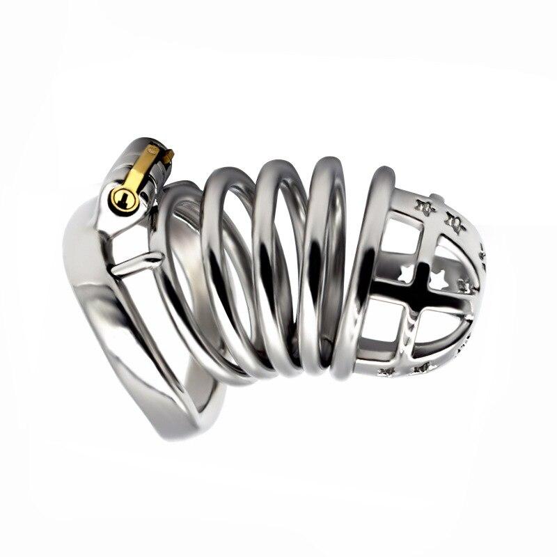 BDSM CB Lås 304 Rustfritt Stål Penisbur Slave Pikkringer Uretral Kyskhet Voksen Sexleketøy Ballestrikk Fetisj Tortur