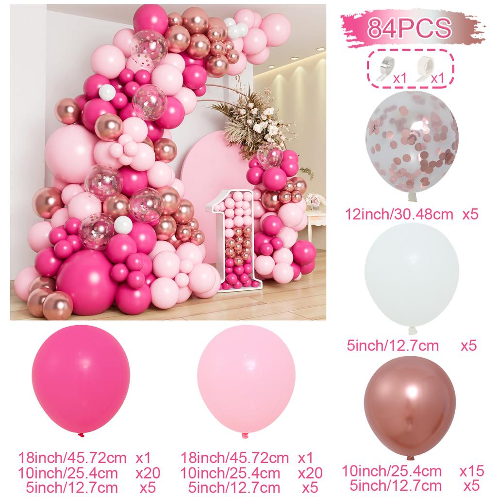 Retro Pink Pastel Macaron Balloons Garland Arch Kit Wedding Birthday Party Decoration Girls Baby Shower Rose Gold Ballon Chain