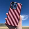 Pink Striped Lines Simple Stylish Two-in-One Protective Case, Durable Shockproof Cover for iPhone 17 16 15 14 13 12 11 Plus Pro Max, 1pc