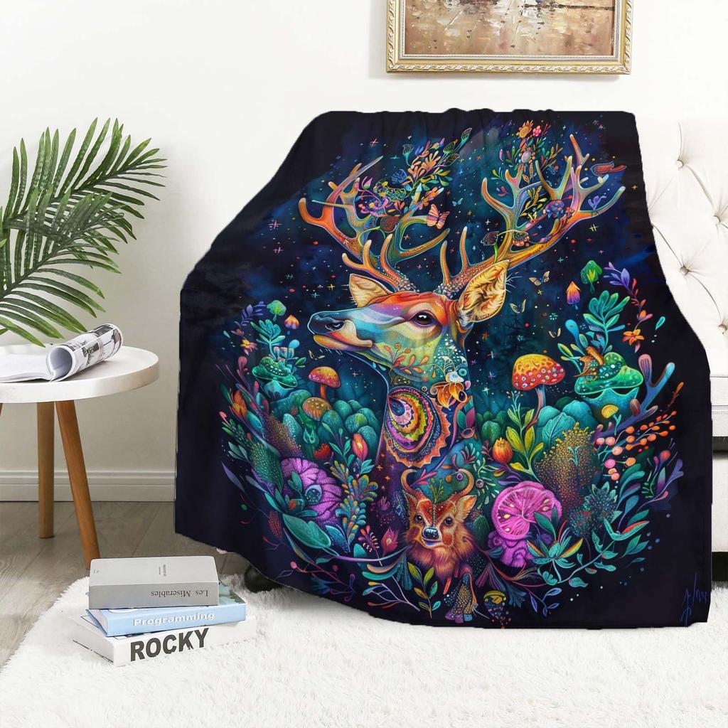 Autumn leaf pattern Printed Blanket for Sofa Bed Travel Camping Living Room Office Conditioning Blanket for All Seasons Gifts