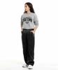 CREAM SODA LAB Pigment Cut-Out Rivet Cotton Elastic Waist Pants Black