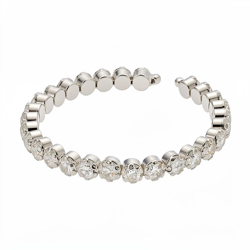 Minimalist Round Diamondstudded Copper Bracelet For Women With Elegant Style