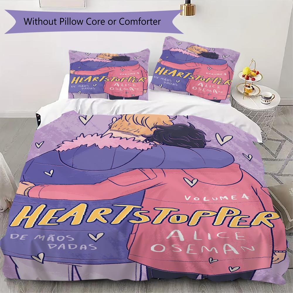 

Heartstopper Anime1 Pattern Bedding uilt Set uilt Cover Pillowcase Home Decoration Birthday Gift (1 * duvet cover + 2 * pillowcase without core)56 135x200cm