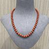 French Vintage Beaded Natural Red Jasper Necklace Clavicle Chain Women With Hook Clasp
