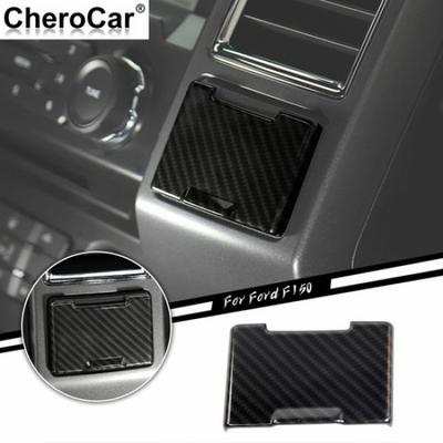 Central Electrical Outlet Socket Interior Trim for Ford F150 Carbon Fiber Grain