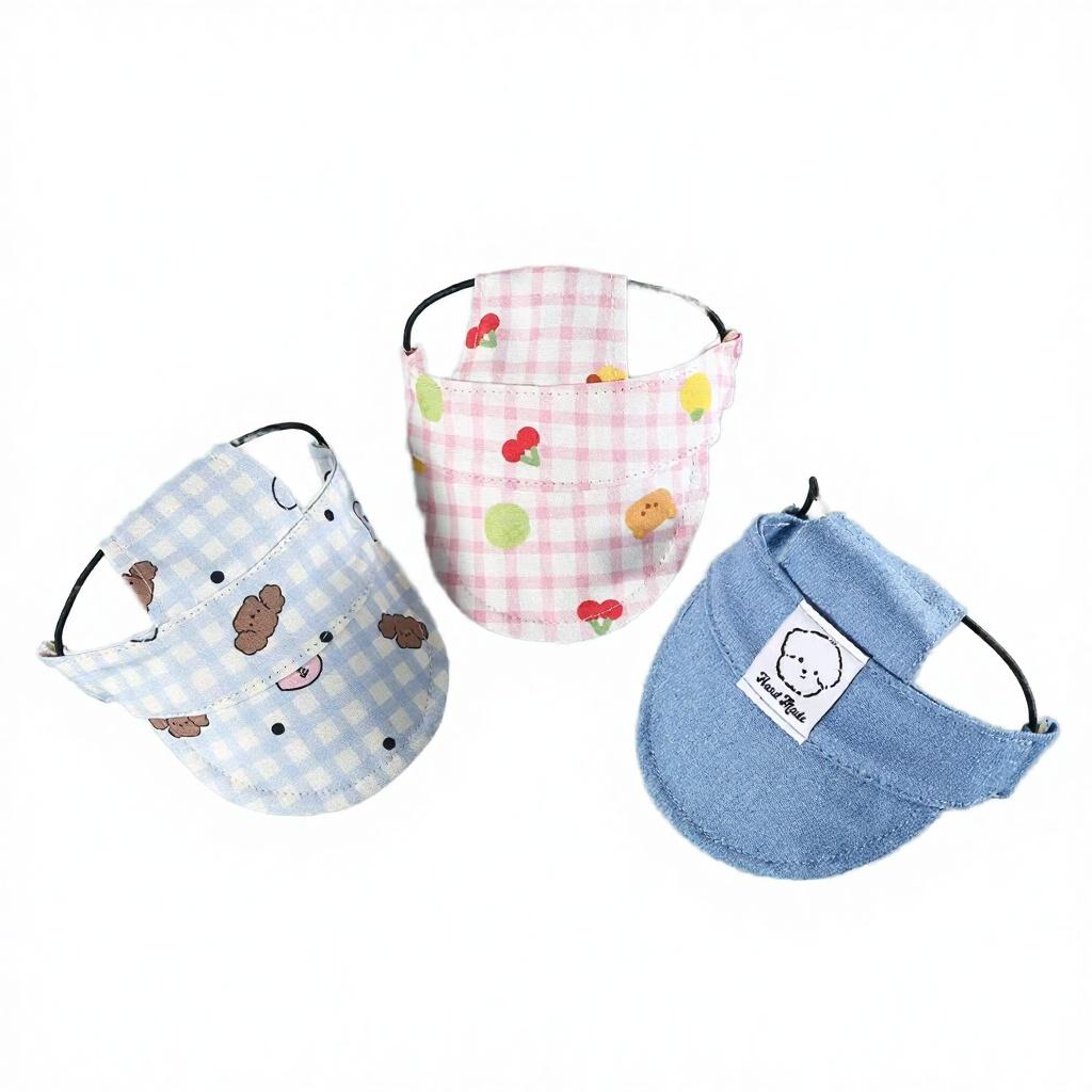 Bonnie 2025 New Arrival Fall Eco-Friendly Plaid Leisure Polyester Pet Hat Cats Dogs Blocking UV Protect Breathable Baseball Cap