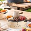 Outdoor Multi-Functional Charcoal Grill: Enclosed, Portable, Smokeless BBQ Rack for Indoor & Outdoor Use.