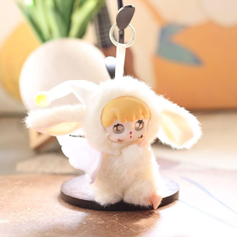 Vinyl Doll Plush Keychain With Soft Short Plush For Bag Decor And Gift