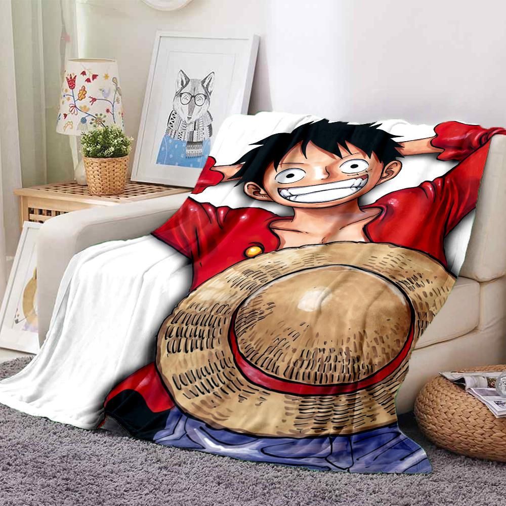 1PC Luffy D Patterned Flannel Blanket Suitable For All Seasons For Home Decor Warmth And Comfort Gifts Holiday Present
