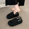 Fashion High-End Roman Style Women's Sandals Summer Outdoor Wear Thick Bottom Heightening Woven Beach Vacation Slippers