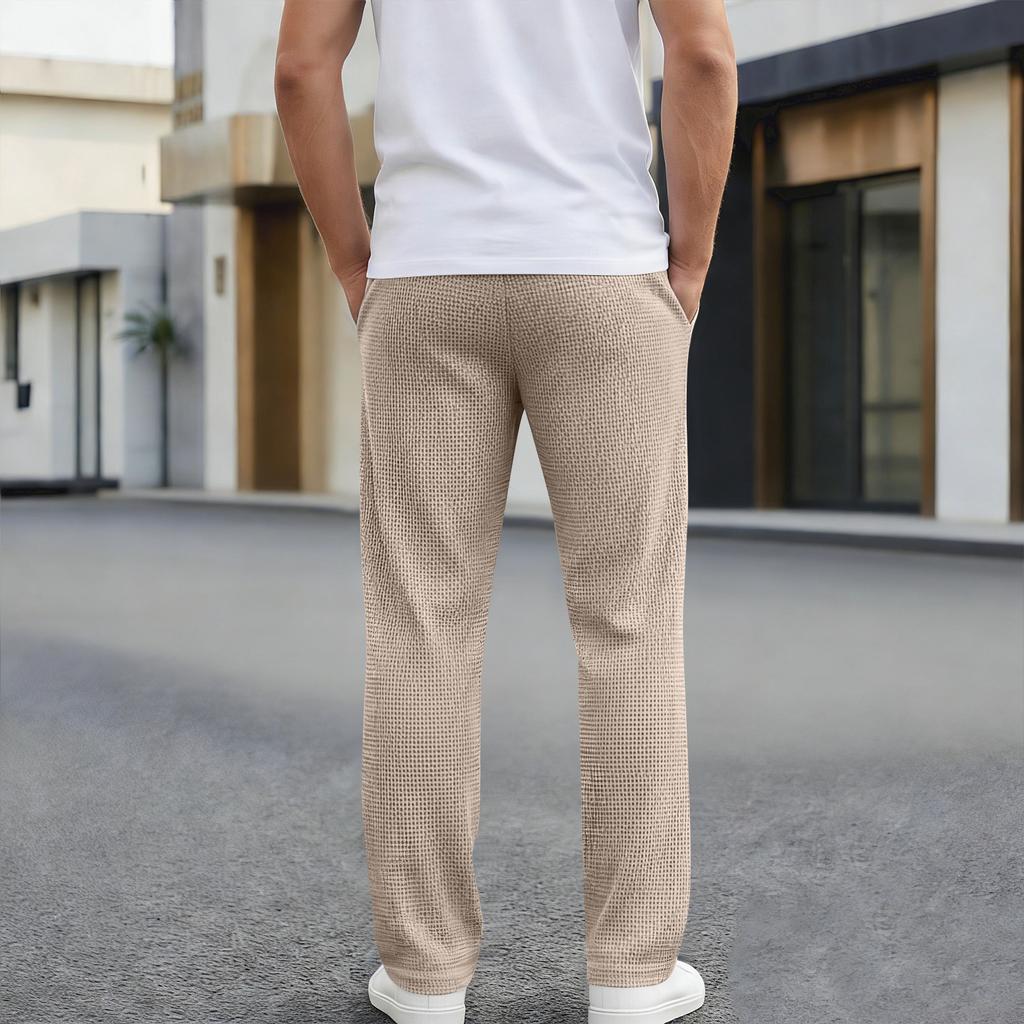 Men's Color Drawstring Outdoor Casual Straight Leg Trousers