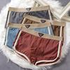 Sottotuta da uomo estiva in seta ghiacciata, sottile, a quadretti, tinta unita semplice, pantaloni sportivi da casa da uomo, a gamba dritta