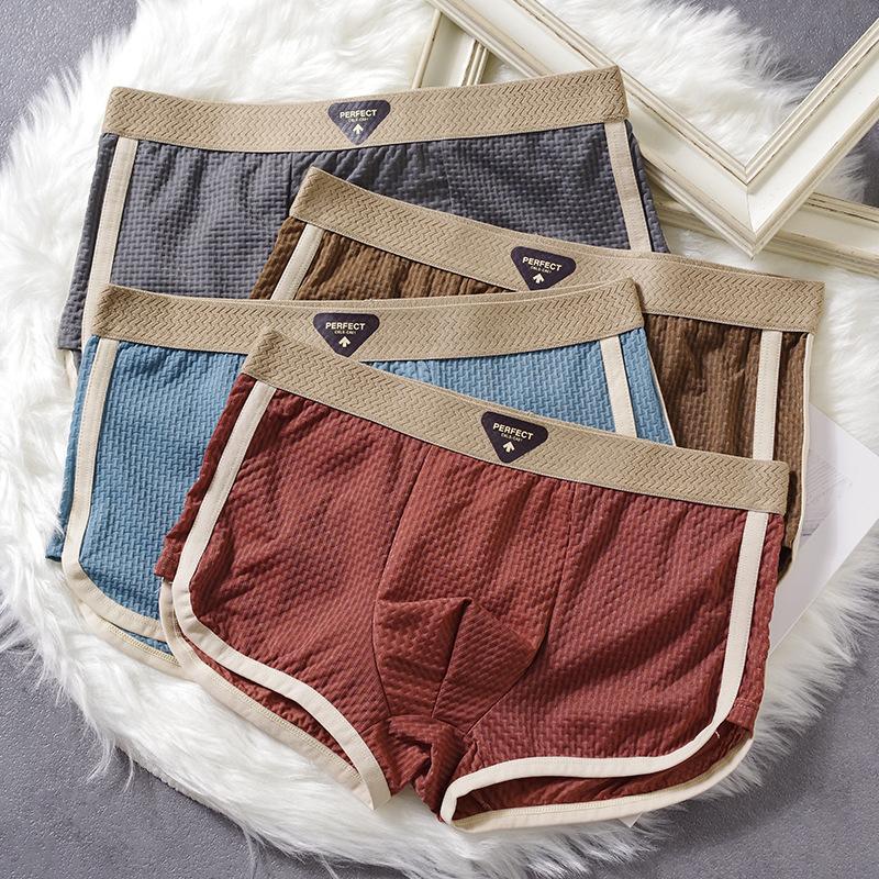 Sottotuta da uomo estiva in seta ghiacciata, sottile, a quadretti, tinta unita semplice, pantaloni sportivi da casa da uomo, a gamba dritta