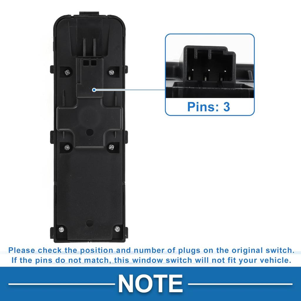 Elektrischer Fensterheber Schalter Nr. 31433927 Fahrerseite Vorne Links Fensterheberschalter für Volvo S90 V90 XC90 Schwarz