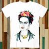Frida Kahlo Kunst Zeichnung Blume T-Shirt Erwachsene Unisex Herren Damen Retro Design T-Shirt Vintage Oberteil A4947