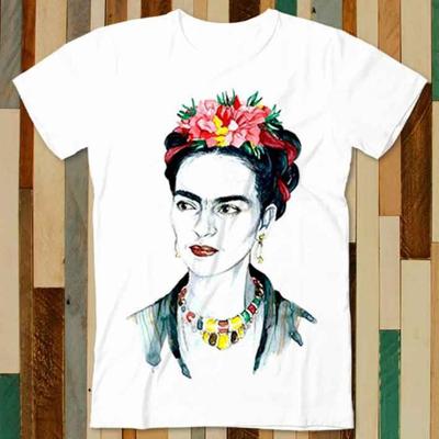 Frida Kahlo Art Drawing Flower T Shirt Adult Unisex Men Women Retro Design Tee Vintage Top A4947