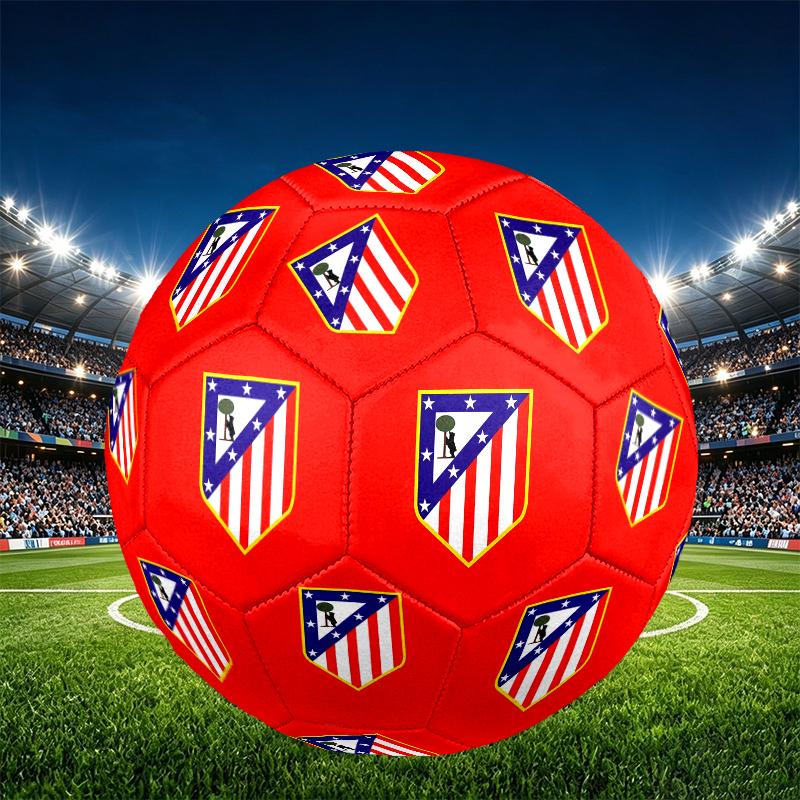 Football Club Print Size 5 Soccer Ball, PU Wear Resistant Football for Match Training and Daily Practice, Birthday Gift for Soccer Fans
