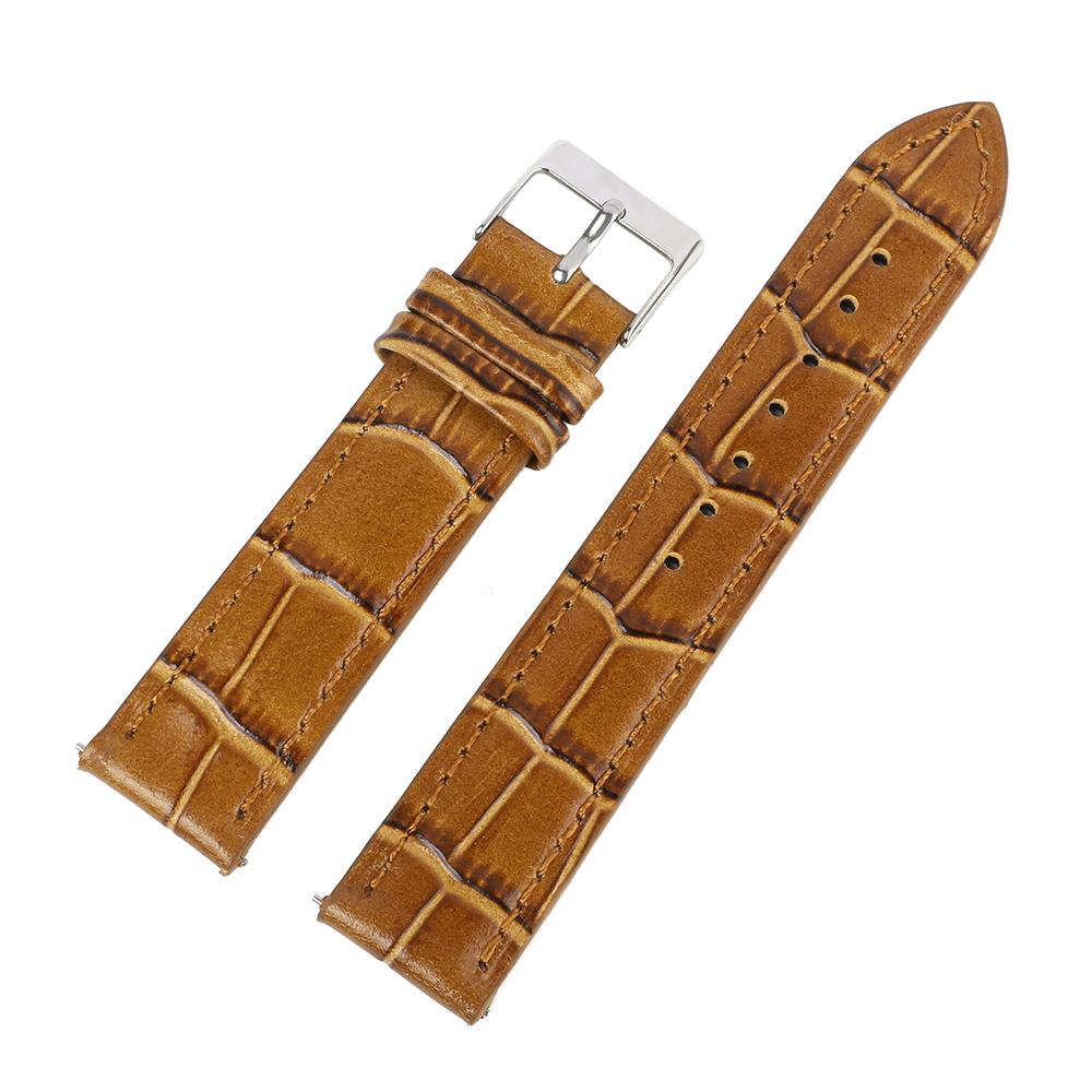 Universal Replacement Leather Watch Strap Black Brown Wristwatch for Men Women 17mm 18mm 19mm 20mm 21mm Bamboo Pattern Watchband
