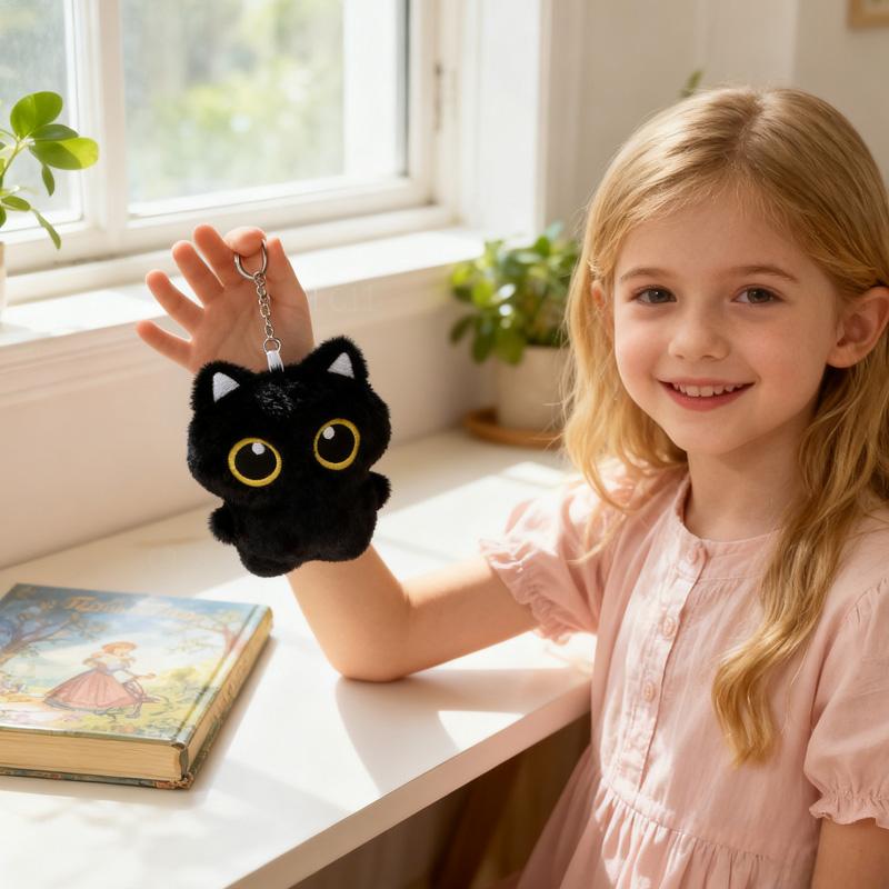 10PCS 10cm Cute Black Cat plush toy Doll Small Pendant Cuddly Pillow Cushion Ins Black Cat Doll for Boy Girl Brithday Gifts