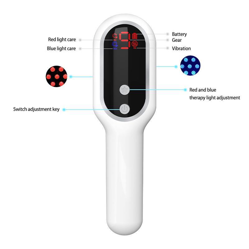 

Электрический массажер для кожи головы и фототерапевтическая расческа для ухода за волосами и здоровья 9-speed English version белый
