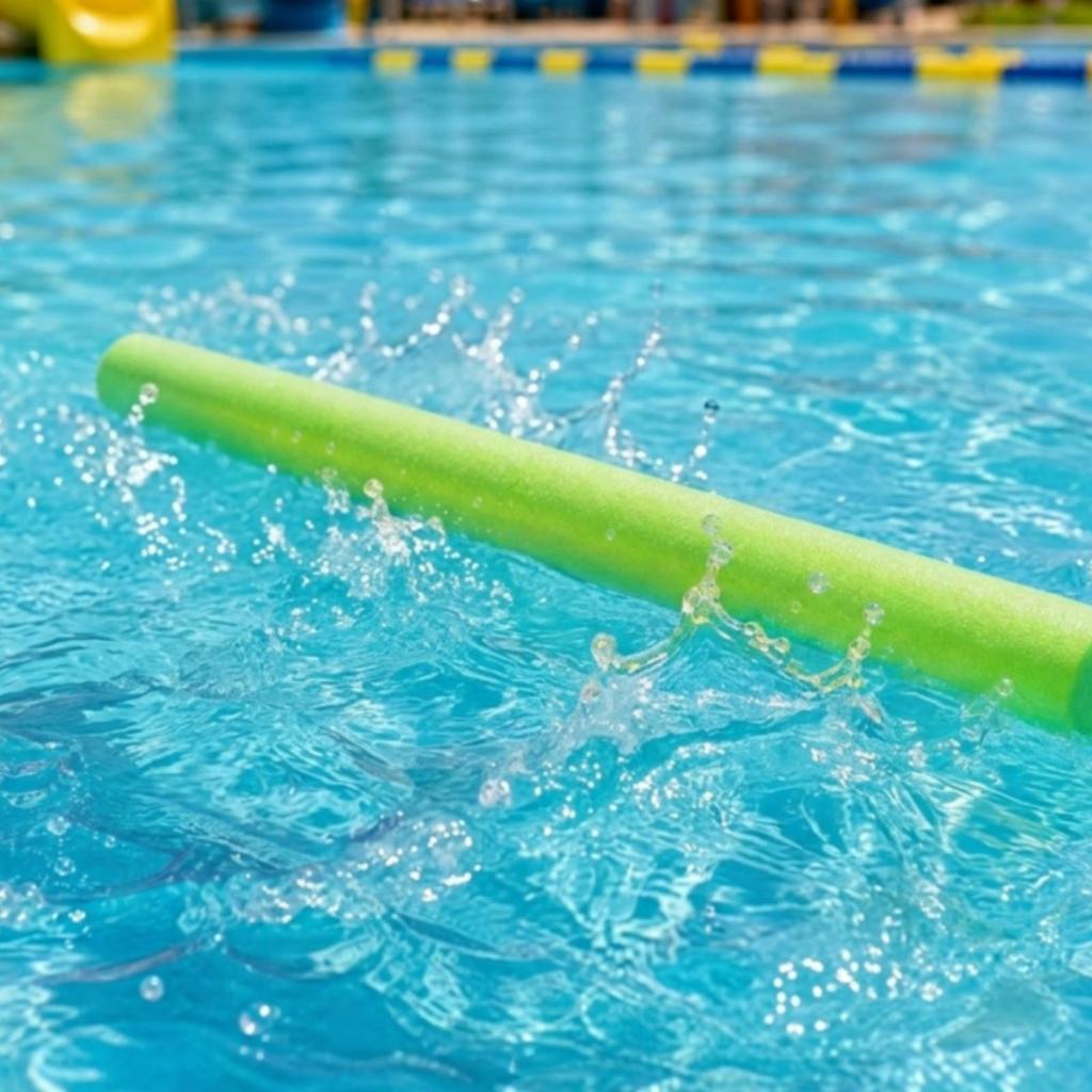 Foam Pool Noodle 150 Cm Long Swim SpongeLike Texture Swimming Support Rod Green Solid