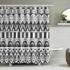 Modern Geometric Bathroom Shower Curtain Black White Striped Decorative Waterproof Fabric For Bathrooms Size 72X84 Inches