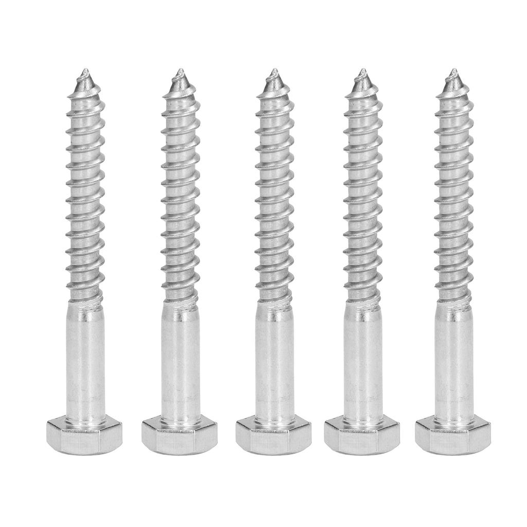 304 Stainless Steel Half Thread Bolt Wood Hex Lag Screws Self Tapping Wood Coach ScrewM8x120MM