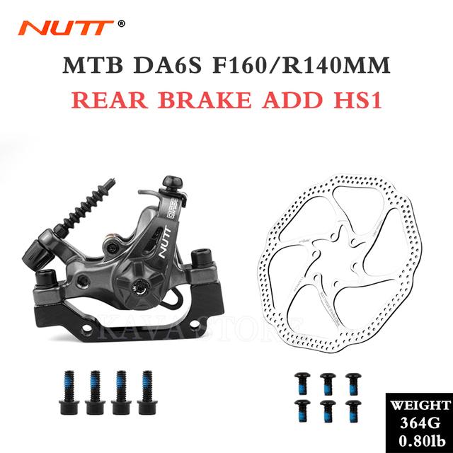 NUTT DA6S Horský Kolo Dvoupístkový Třmen Kotoučové Brzdy 160mm Kotouč Mechanické Tažení Lankem Kotoučová Brzda Skútr Díly na Kolo