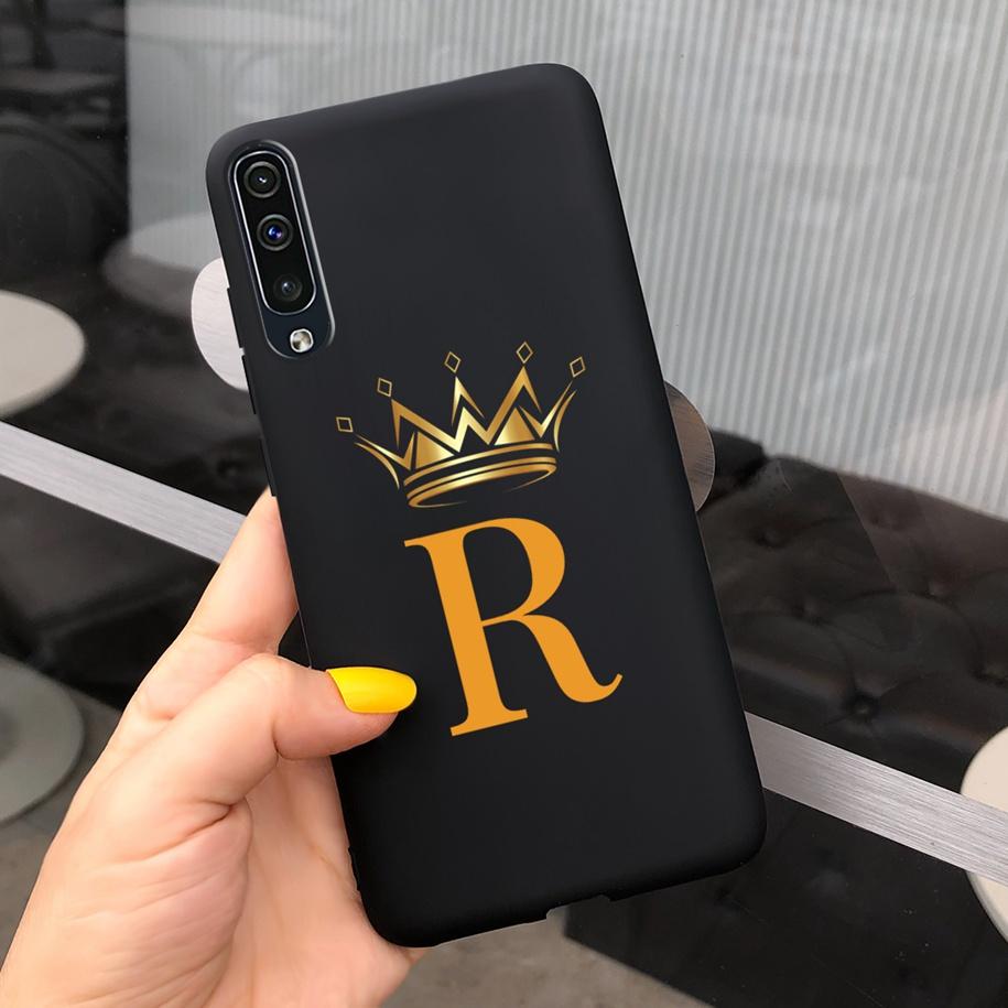 For Samsung Galaxy A50 A50S A30S Case Silicone Letters Crown Back Cover Phone Cases For Samsung A50 A 50 30 S A307F A507F Fundas