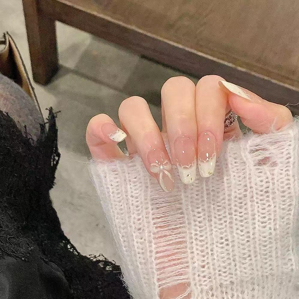 Neue Rouge French Cat Eye Perlmutt Schmetterling Halbhandgemacht Abnehmbare Nägel - Zhuang Zhous Schmetterlingstraum Edition