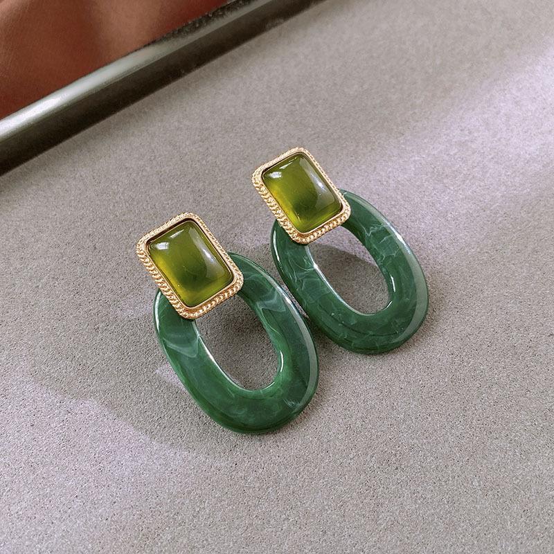 

Серьги-пусеты «Дуга» с леопардовым принтом «Серебряная игла» - Ретро европейский и американский стиль