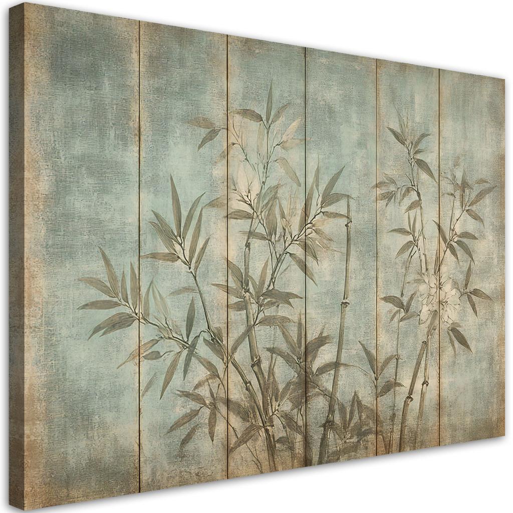 Canvas print, Bamboo Shoots On Pastel Background