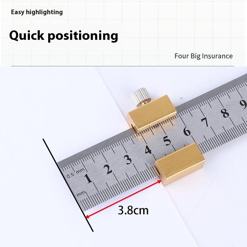 1/2Pcs Carpentry Steel Ruler Positioning Limit Block Measuring Marking Gauge Protable Accurate Positioning Woodworking Tools