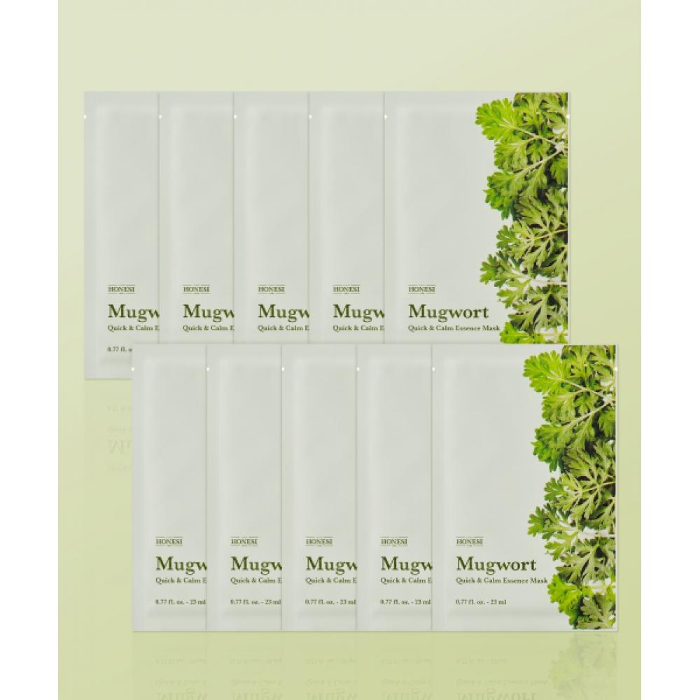 

Honesi [10 упаковок] Быстрая и успокаивающая эссенс-маска для лица Полынь 10 листов 10 sheets of mugwort {HSQC0110}