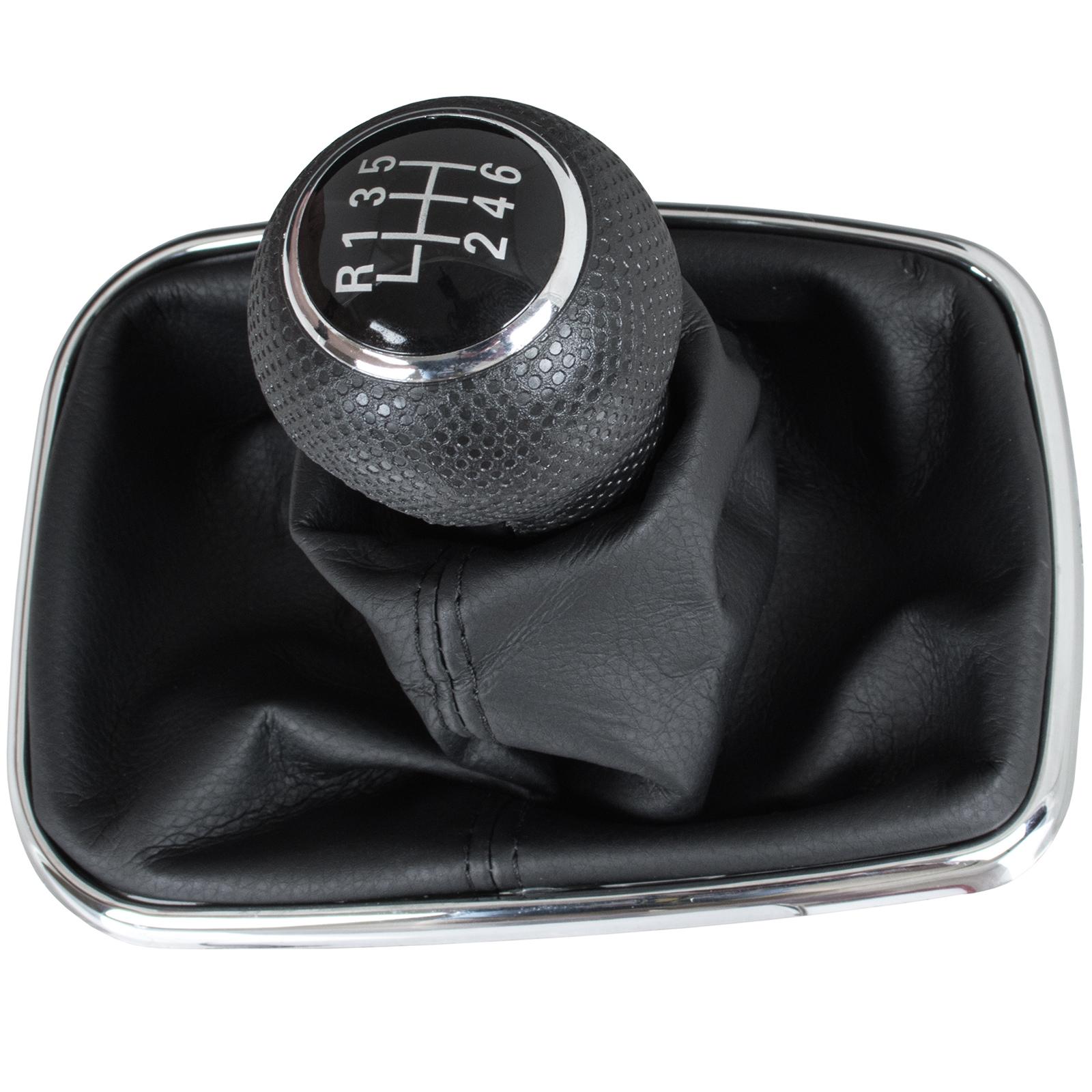 Super Merchant Vw Golf Iv 97-03 Zwarte Schakelpookknop + Hoes Met Chroom Frame 6 Versnellingen 23MM Gat