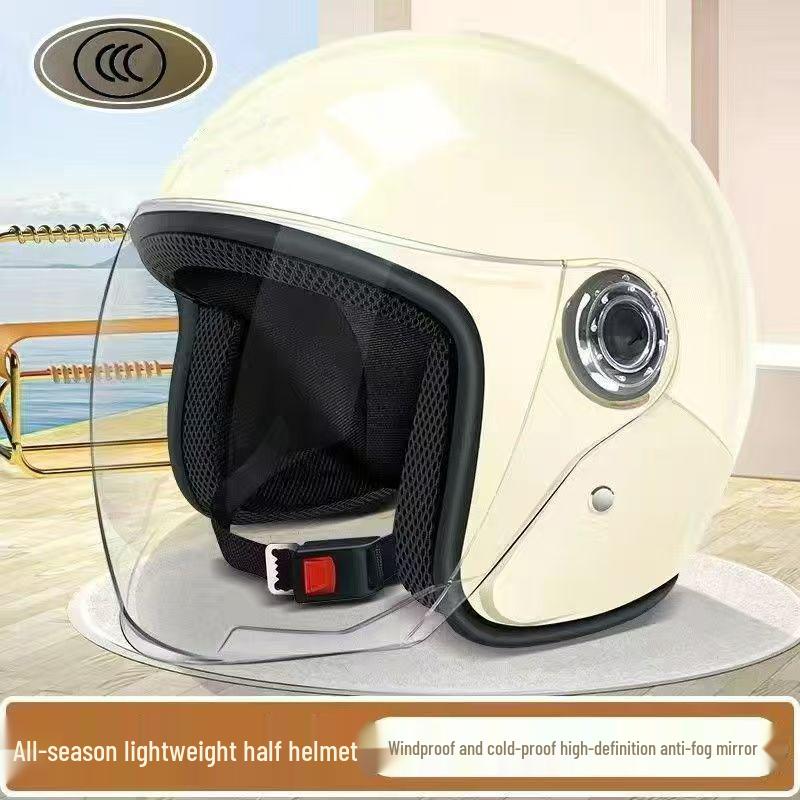 All-Season GB Certified Electric Bicycle Helmet: Half Helmet for Motorcycle Safety with Winter Protection for Men and Women