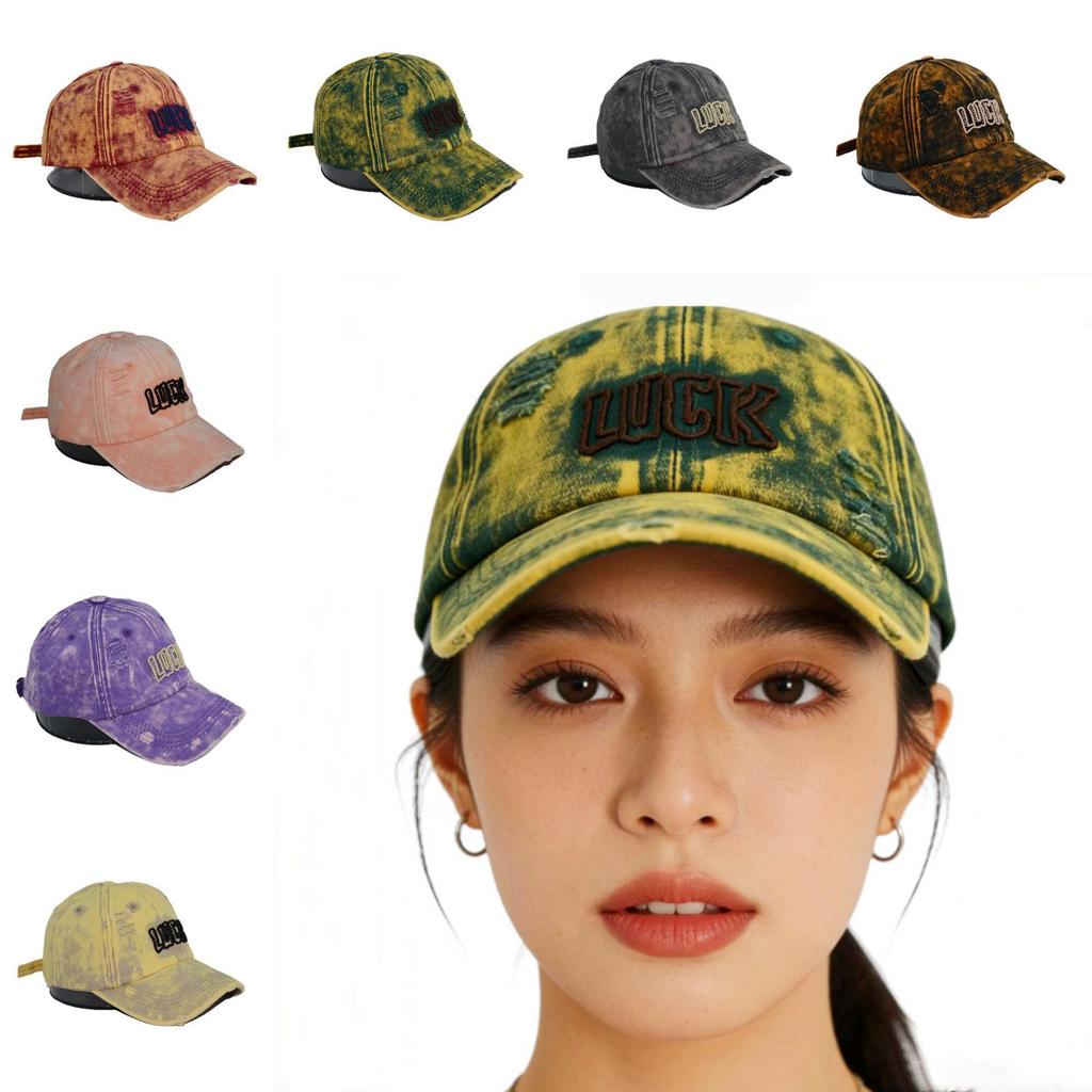 Vintage Cotton Baseball Cap With Embroidery And Wide Brim For All Seasons
