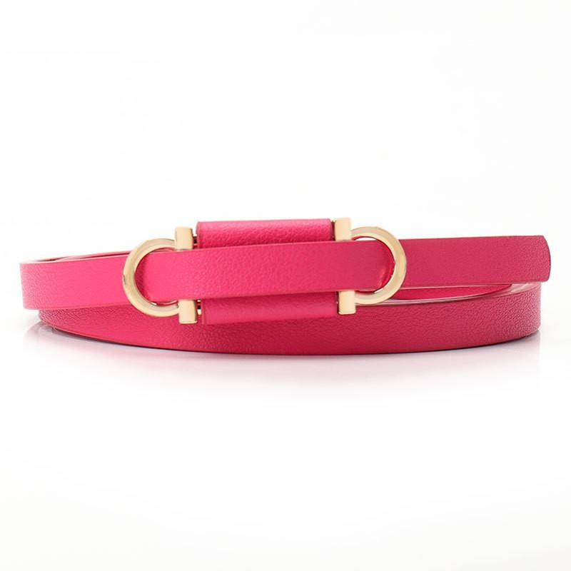 Womens Minimalist Fake Leather Belt With Gold Alloy Buckle For Casual Dress And Sweater Outfits