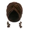 Turban Cap Crossed Pullover Hat Solid Color Beanie Hat Fashionable Fringe Hat  Spring