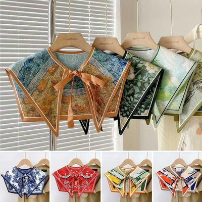 Detachable False Collar Floral Pattern Shoulder Wraps Fashion Shirt Fake Collar  for Women