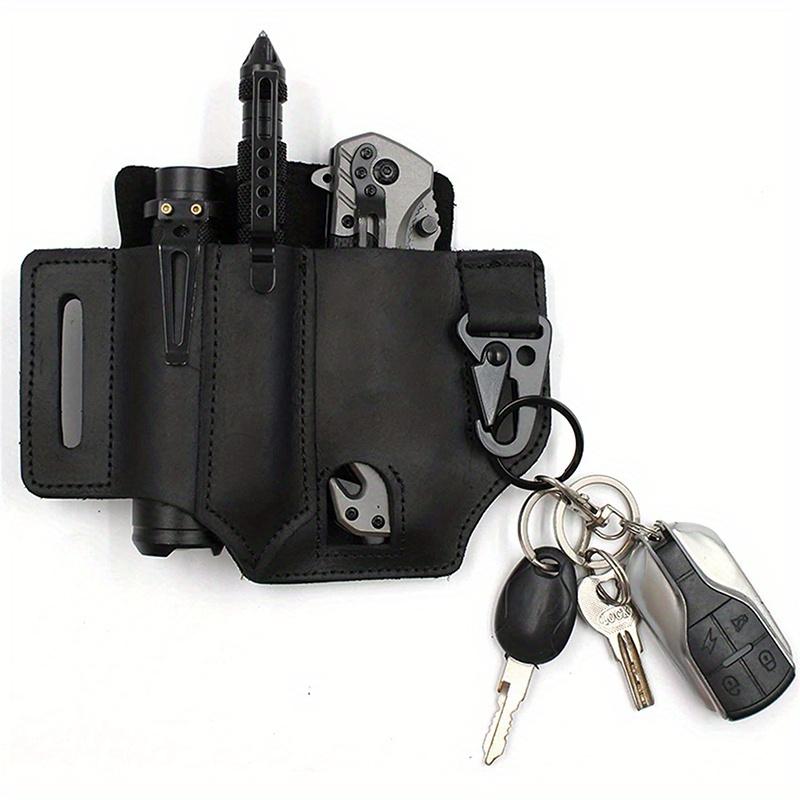 

Tactical Multi Tool Belt Leather Bag Portable Tool Storage Bag Holster Outdoor Camping Hunting Waist PU Leather Pocket чорний
