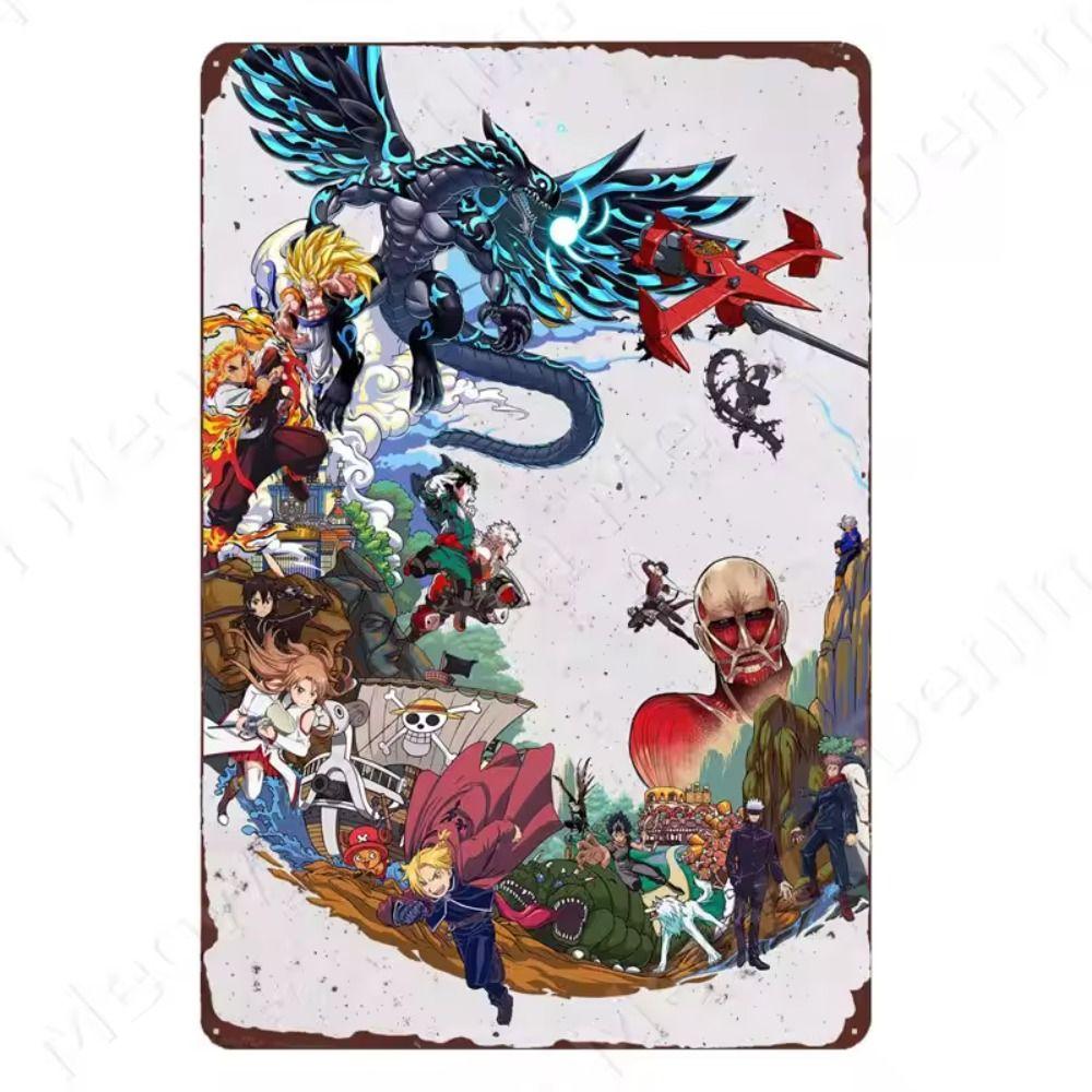 Japanese Anime Heroes Vintage Metal Tin Sign Home Decor 20x30cm
