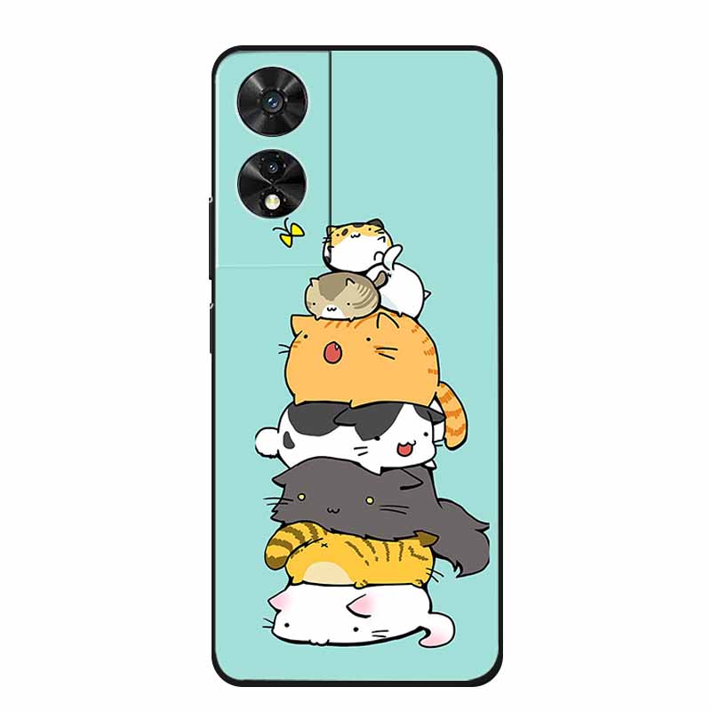 For TCL 505 Case Cartoon Pattern Black Silicone Luxury Phone Cases for TCL 505 Shockproof Soft Covers for TCL 505 TPU Funda Capa