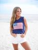 Cozy Loose-Fit National Flag Round Neck Knit Sweater